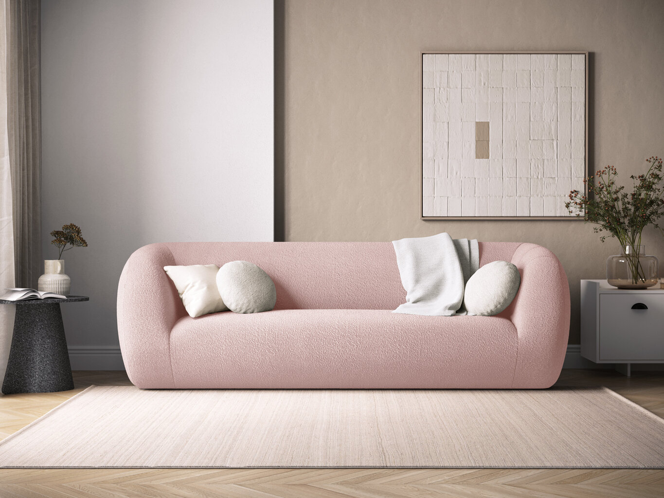 Sofa Cosmopolitan Design Essen, rožinė kaina ir informacija | Sofos | pigu.lt