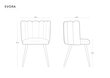 2-ių kėdžių komplektas Cosmopolitan Design Evora, pilkas kaina ir informacija | Virtuvės ir valgomojo kėdės | pigu.lt