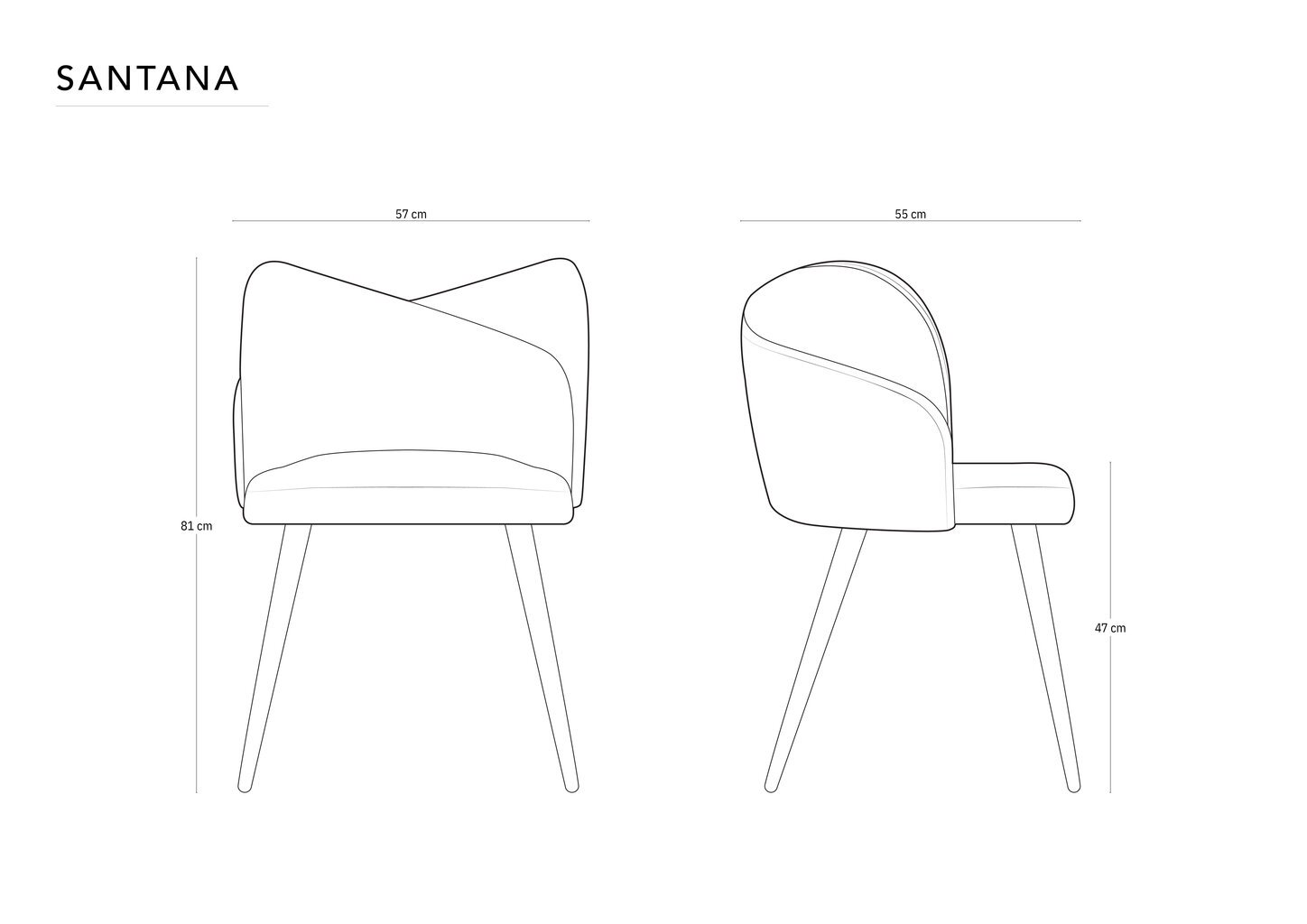 2-ių kėdžių komplektas Cosmopolitan Design Santana, oranžinis kaina ir informacija | Virtuvės ir valgomojo kėdės | pigu.lt