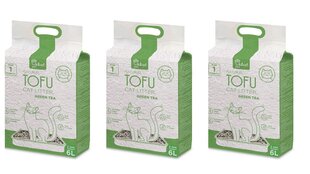 Kačių kraikas su žaliosios arbatos ekstraktu Velvet Paw Tofu, 3 x 6 l цена и информация | Наполнители для кошачьих туалетов | pigu.lt