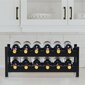 Bambukinė vyno lentyna 12 butelių, juoda kaina ir informacija | Virtuvės įrankiai | pigu.lt