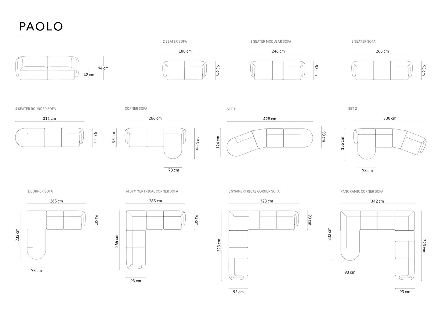 Sofa Milo Casa Paolo, rožinė/oranžinė kaina ir informacija | Sofos | pigu.lt