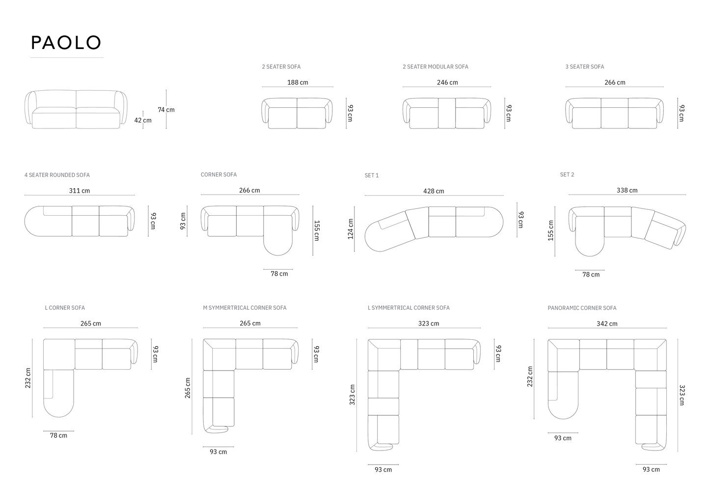 Sofa Milo Casa Paolo, rožinė/oranžinė kaina ir informacija | Sofos | pigu.lt