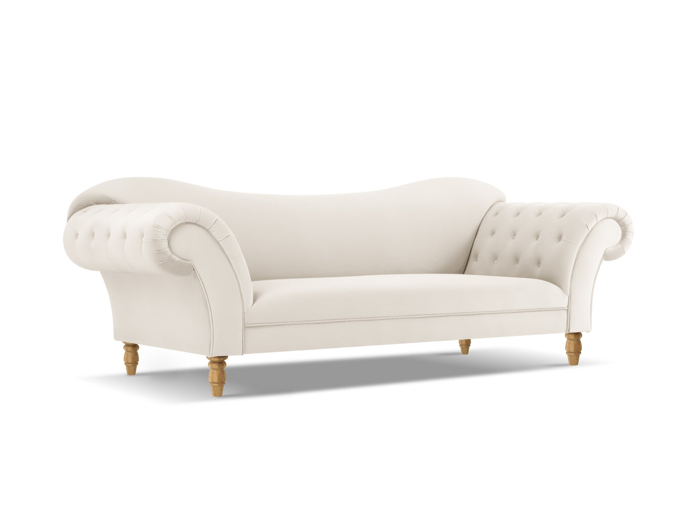 Sofa Windsor & Co Juno, 236x96x86 cm, smėlinė/aukso kaina ir informacija | Sofos | pigu.lt