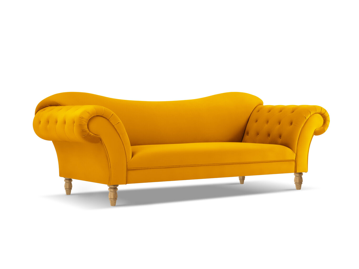 Sofa Windsor & Co Juno, 236x96x86 cm, geltona/aukso kaina ir informacija | Sofos | pigu.lt