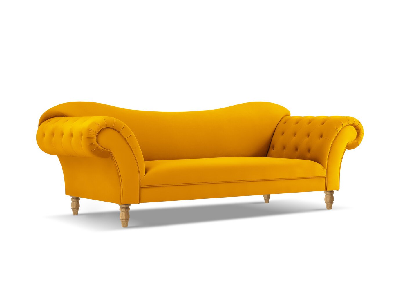 Sofa Windsor & Co Juno, 236x96x86 cm, geltona/aukso цена и информация | Sofos | pigu.lt