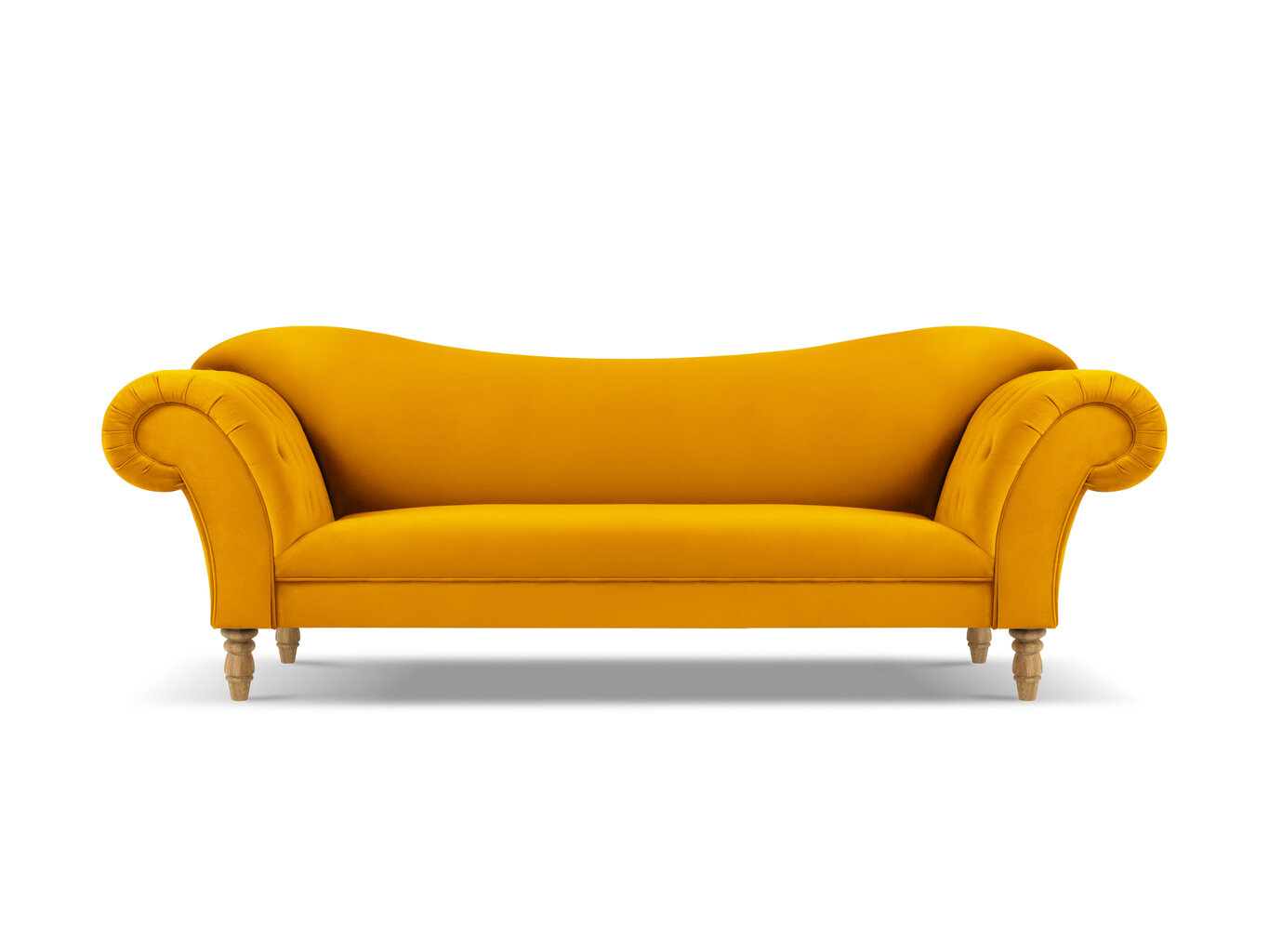 Sofa Windsor & Co Juno, 236x96x86 cm, geltona/aukso цена и информация | Sofos | pigu.lt