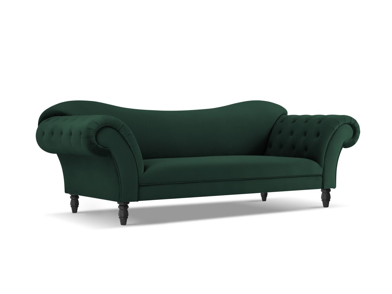 Sofa Windsor & Co Juno, 236x96x86 cm, žalia/juoda kaina ir informacija | Sofos | pigu.lt