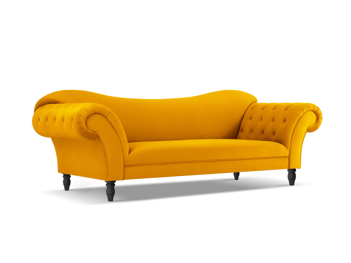 Sofa Windsor & Co Juno, 236x96x86 cm, geltona/juoda цена и информация | Sofos | pigu.lt