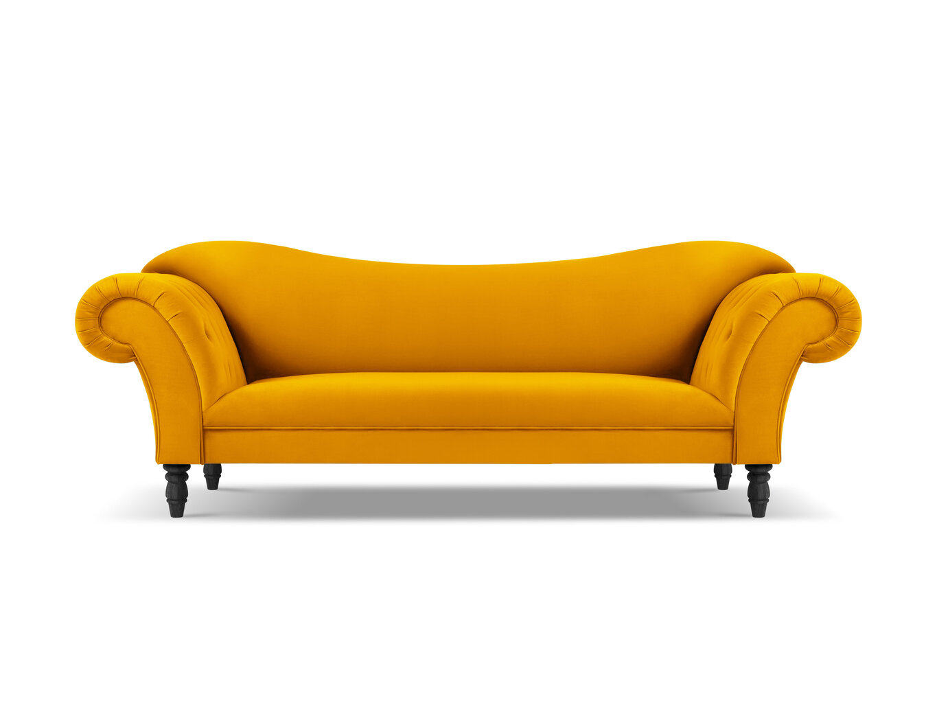 Sofa Windsor & Co Juno, 236x96x86 cm, geltona/juoda цена и информация | Sofos | pigu.lt