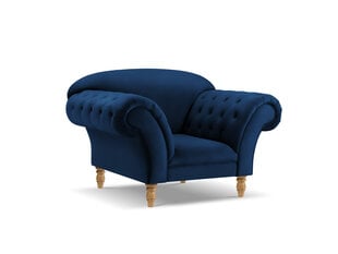 Fotelis Windsor & Co Juno, 132x96x91 cm, mėlynas/aukso kaina ir informacija | Svetainės foteliai | pigu.lt