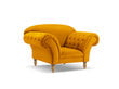 Fotelis Windsor & Co Juno, 132x96x91 cm, geltonas/aukso цена и информация | Svetainės foteliai | pigu.lt