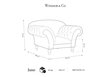 Fotelis Windsor & Co Juno, 132x96x91 cm, raudonas/aukso kaina ir informacija | Svetainės foteliai | pigu.lt