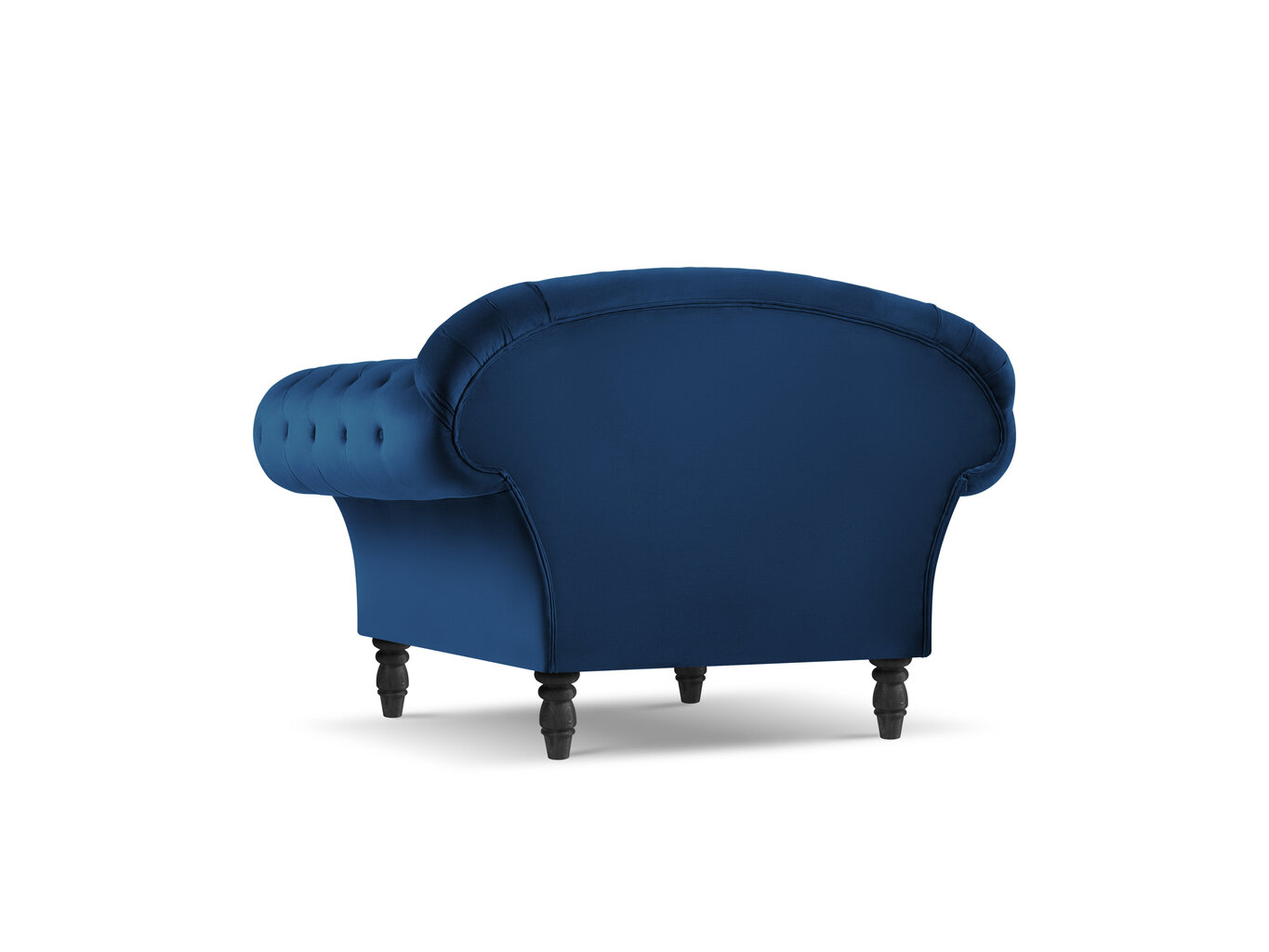Fotelis Windsor & Co Juno, 132x96x91 cm, mėlynas/juodas kaina ir informacija | Svetainės foteliai | pigu.lt