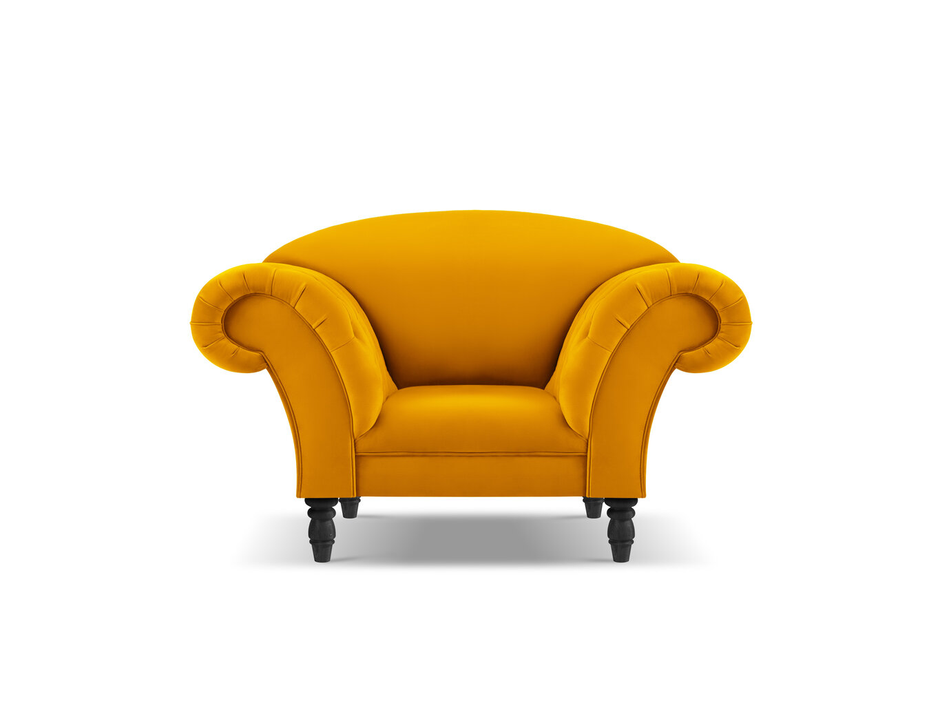 Fotelis Windsor & Co Juno, 132x96x91 cm, geltonas/juodas kaina ir informacija | Svetainės foteliai | pigu.lt
