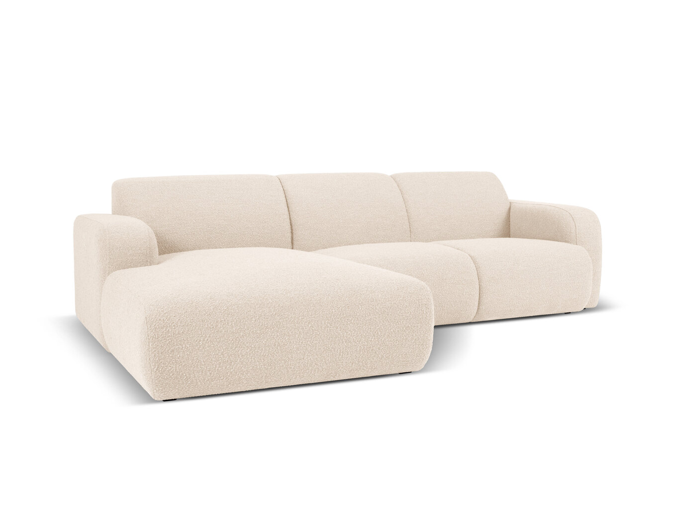 Keturvietė kairinė sofa Windsor & Co Lola, 250x170x72 cm, smėlio spalvos kaina ir informacija | Minkšti kampai | pigu.lt