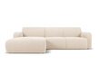 Keturvietė kairinė sofa Windsor & Co Lola, 250x170x72 cm, smėlio spalvos kaina ir informacija | Minkšti kampai | pigu.lt