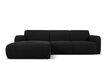 Keturvietė kairinė sofa Windsor & Co Lola, 250x170x72 cm, juoda kaina ir informacija | Minkšti kampai | pigu.lt