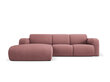 Kairinė sofa Windsor & Co Lola, 250x170x72 cm, rožinė цена и информация | Minkšti kampai | pigu.lt