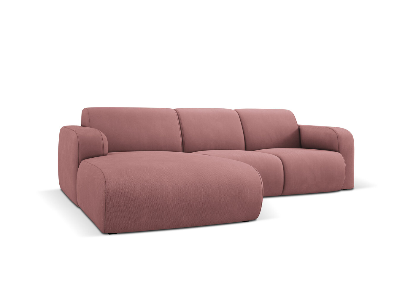 Kairinė sofa Windsor & Co Lola, 250x170x72 cm, rožinė kaina ir informacija | Minkšti kampai | pigu.lt