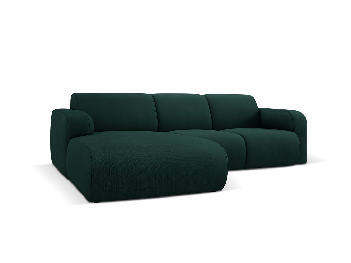 Kairinė sofa Windsor & Co Lola, 250x170x72 cm, tamsiai žalia kaina ir informacija | Minkšti kampai | pigu.lt