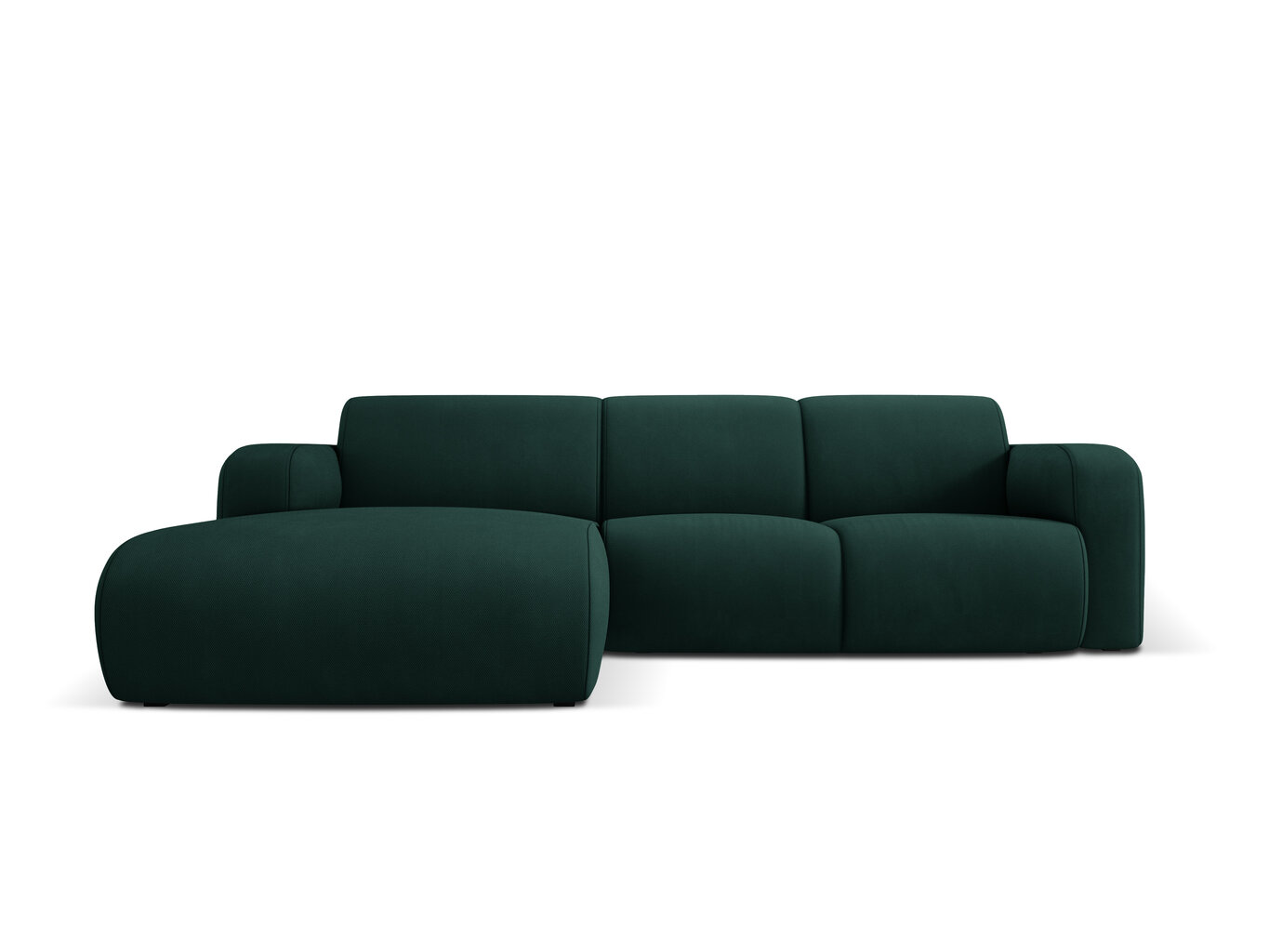 Kairinė sofa Windsor & Co Lola, 250x170x72 cm, tamsiai žalia kaina ir informacija | Minkšti kampai | pigu.lt