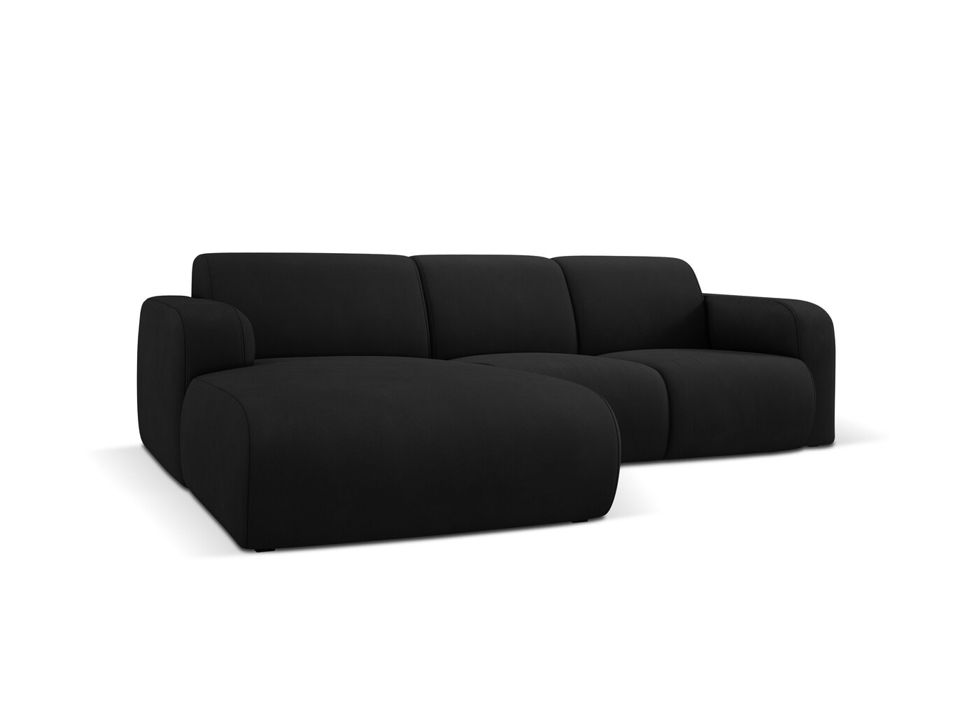 Kairinė sofa Windsor & Co Lola, 250x170x72 cm, juoda цена и информация | Minkšti kampai | pigu.lt