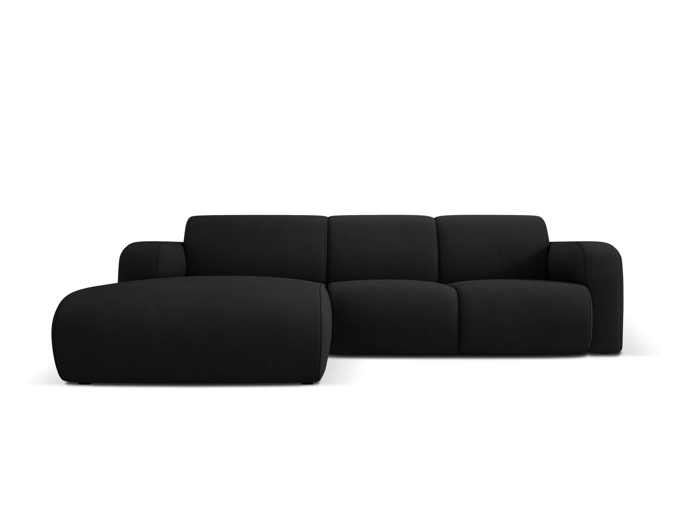 Kairinė sofa Windsor & Co Lola, 250x170x72 cm, juoda kaina ir informacija | Minkšti kampai | pigu.lt