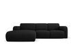 Kairinė sofa Windsor & Co Lola, 250x170x72 cm, juoda kaina ir informacija | Minkšti kampai | pigu.lt