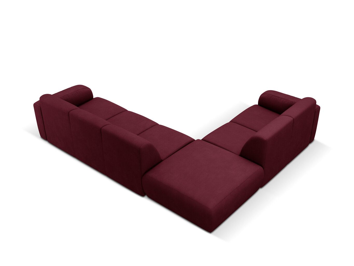 Kairinė kampinė sofa Windsor & Co Lola, 315x250x72 cm, tamsiai raudona kaina ir informacija | Minkšti kampai | pigu.lt