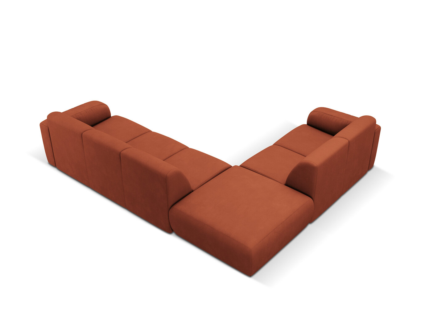 Kairinė kampinė sofa Windsor & Co Lola, 315x250x72 cm, oranžinė kaina ir informacija | Minkšti kampai | pigu.lt