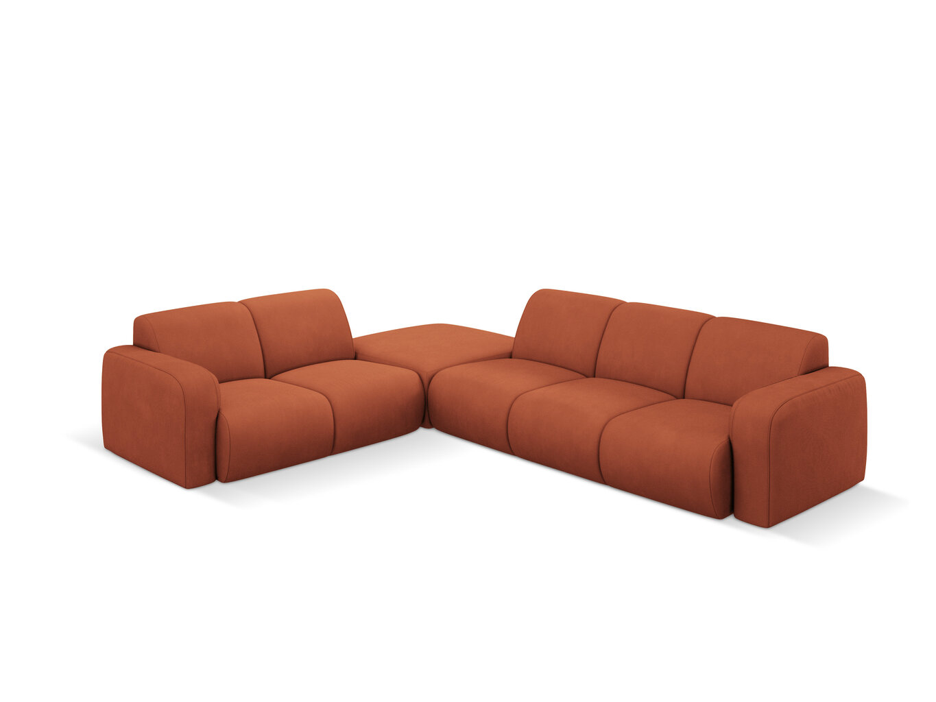 Kairinė kampinė sofa Windsor & Co Lola, 315x250x72 cm, oranžinė kaina ir informacija | Minkšti kampai | pigu.lt