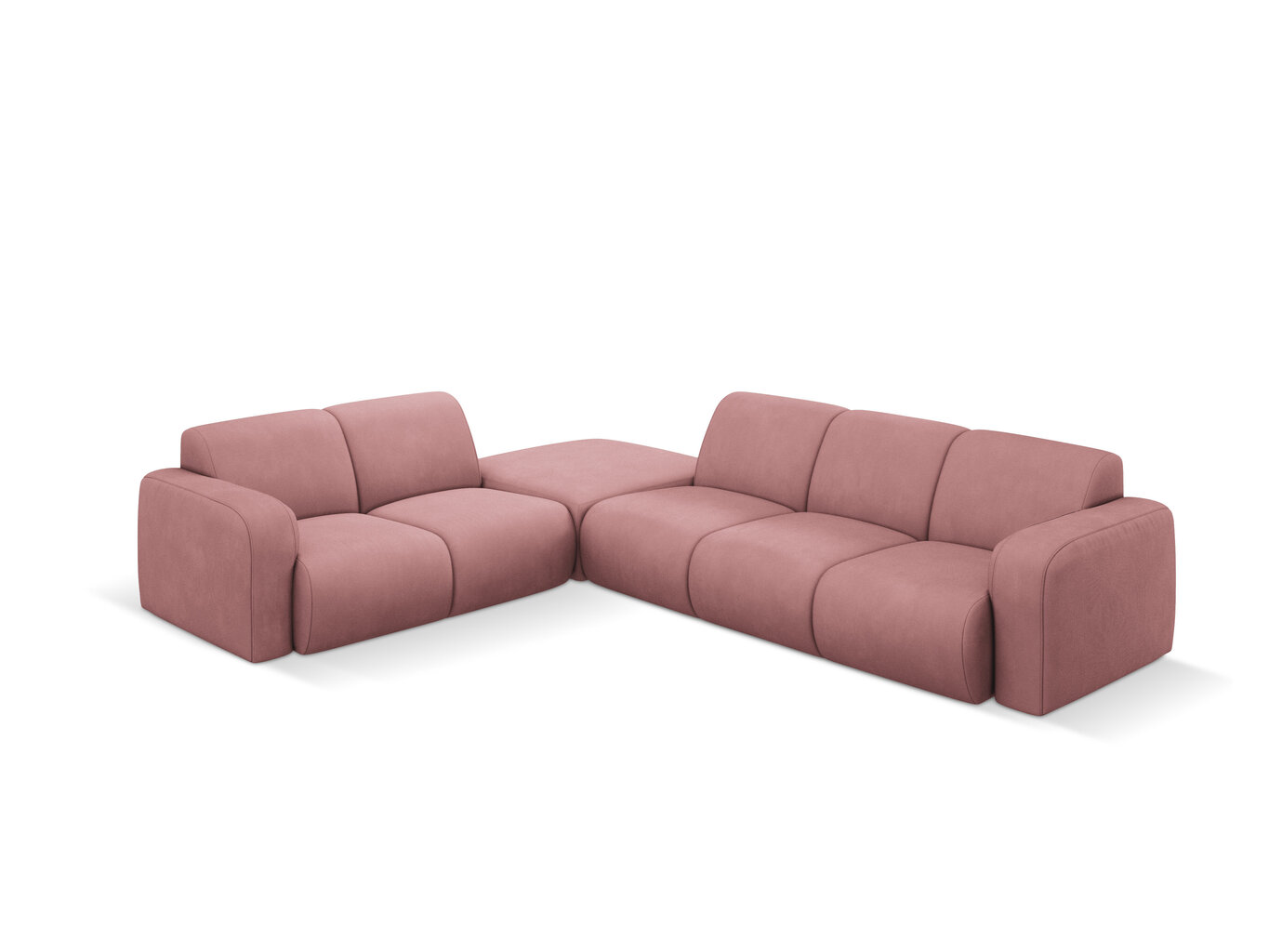 Kairinė kampinė sofa Windsor & Co Lola, 315x250x72 cm, rožinė kaina ir informacija | Minkšti kampai | pigu.lt