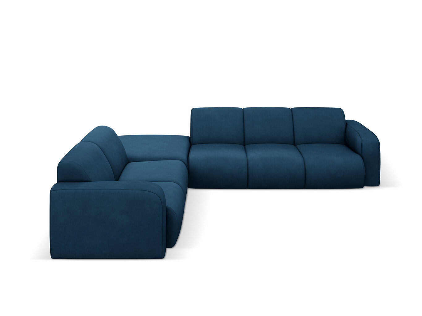 Kairinė kampinė sofa Windsor & Co Lola, 315x250x72 cm, tamsiai mėlyna kaina ir informacija | Minkšti kampai | pigu.lt