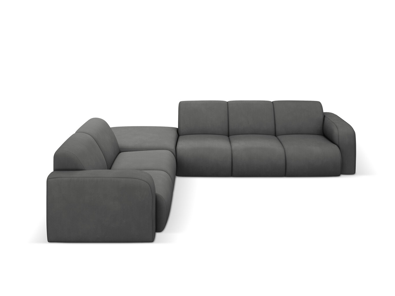 Kairinė kampinė sofa Windsor & Co Lola, 315x250x72 cm, tamsiai pilka kaina ir informacija | Minkšti kampai | pigu.lt