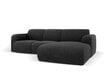 Dešininė sofa Windsor & Co Lola, 250x170x72 cm, juoda kaina ir informacija | Minkšti kampai | pigu.lt