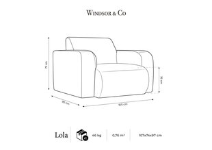 Кресло Windsor & Co Lola, синий цвет цена и информация | Кресла в гостиную | pigu.lt