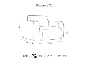 Fotelis Windsor & Co Lola, smėlio spalvos kaina ir informacija | Svetainės foteliai | pigu.lt