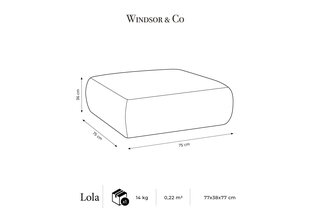 Пуф Windsor & Co  Lola, белый цвет цена и информация | Кресла-мешки и пуфы | pigu.lt