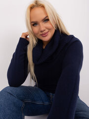 Женский темно-синий свитер с высоким воротником цена и информация | Женские кофты | pigu.lt