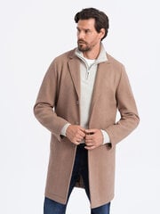 Мужское светлое однобортное пальто - бежевое V7 OM-COWC-0104 123380-7 цена и информация | Мужские пальто | pigu.lt
