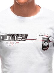 Marškinėliai vyrams Edoti S1912, balti kaina ir informacija | Vyriški marškinėliai | pigu.lt