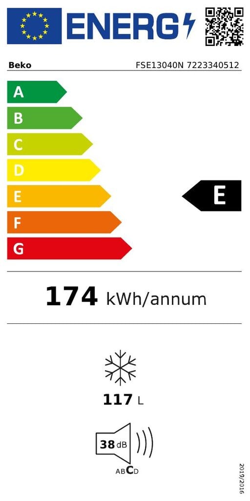 Beko FSE13040N kaina ir informacija | Šaldikliai, šaldymo dėžės | pigu.lt