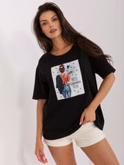 Marškinėliai moterims Lakerta, juodi kaina ir informacija | Marškinėliai moterims | pigu.lt