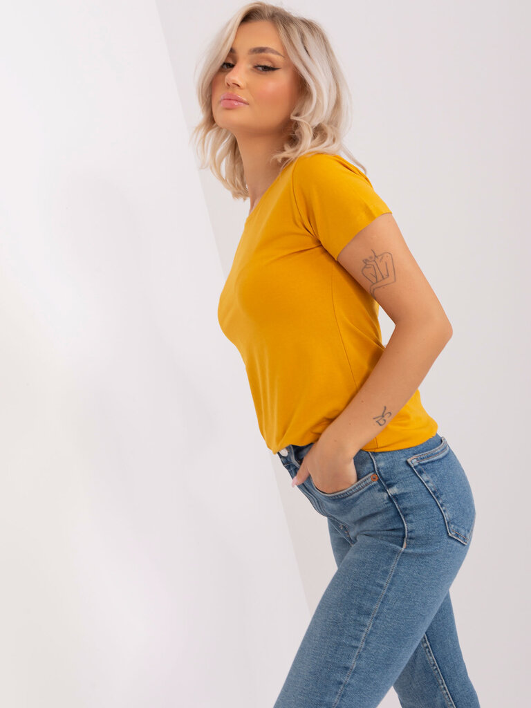 Marškinėliai moterims Lily Rose, geltoni kaina ir informacija | Marškinėliai moterims | pigu.lt