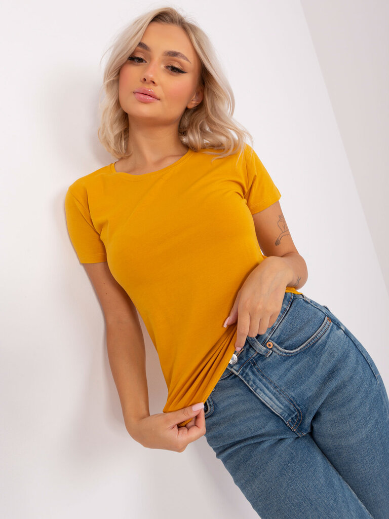 Marškinėliai moterims Lily Rose, geltoni kaina ir informacija | Marškinėliai moterims | pigu.lt