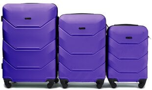 Набор из 3 чемоданов Wings 147,  фиолетовый цена и информация | Чемоданы, дорожные сумки | pigu.lt