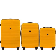 3 lagaminų komplektas Wings 5398, geltonas kaina ir informacija | Lagaminai, kelioniniai krepšiai | pigu.lt
