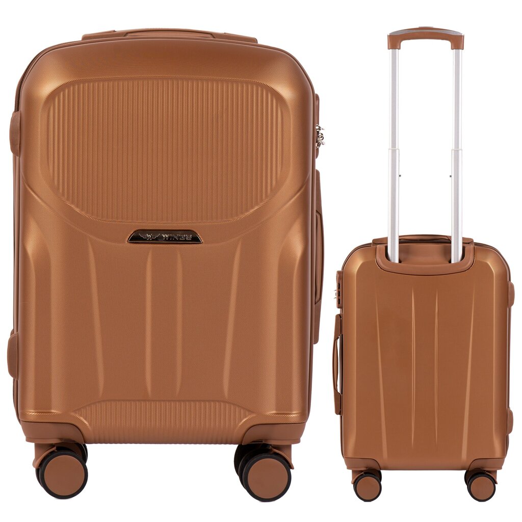 Mažas lagaminas Wings PDT01, 55cm rudas kaina ir informacija | Lagaminai, kelioniniai krepšiai | pigu.lt