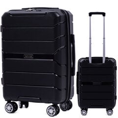 Маленький чемодан Wings PP05, 55cm черный цена и информация | Чемоданы, дорожные сумки  | pigu.lt